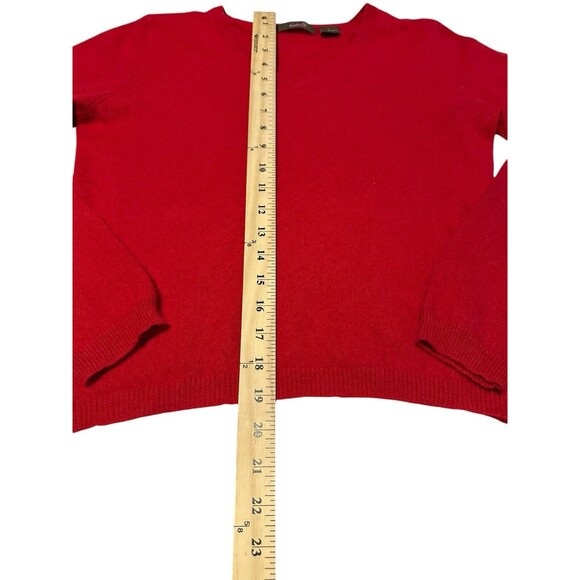 Heather B Size Large V‎ Neck Red 100% Cashmere Sweater Lightweight Soft #OP3-0 - Picture 6 of 7